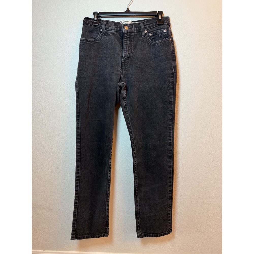 Harley-Davidson Womens Black Straight Leg Jeans Size 8 99015-05VW